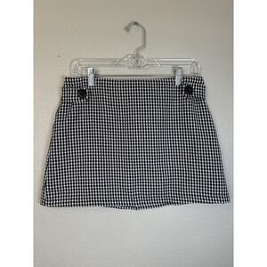Y2K Vintage Houndstooth Black And White Mini Skirt M Collection Size 7 Buttons‎